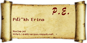 Pákh Erina névjegykártya